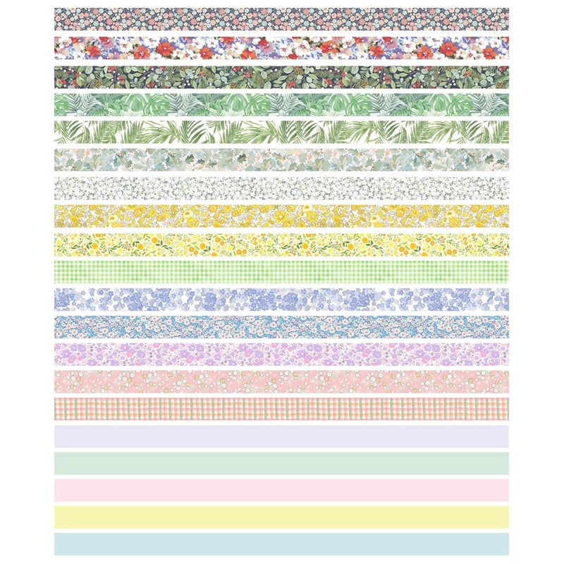 YUBX Vintage Washi Tape Set 20 Rolls Skinny Retro Decorative Antique Patterns Masking Tapes for Arts, DIY Crafts, Journals, Planners, Scrapbook, Wrapping (Nature) - Image 4